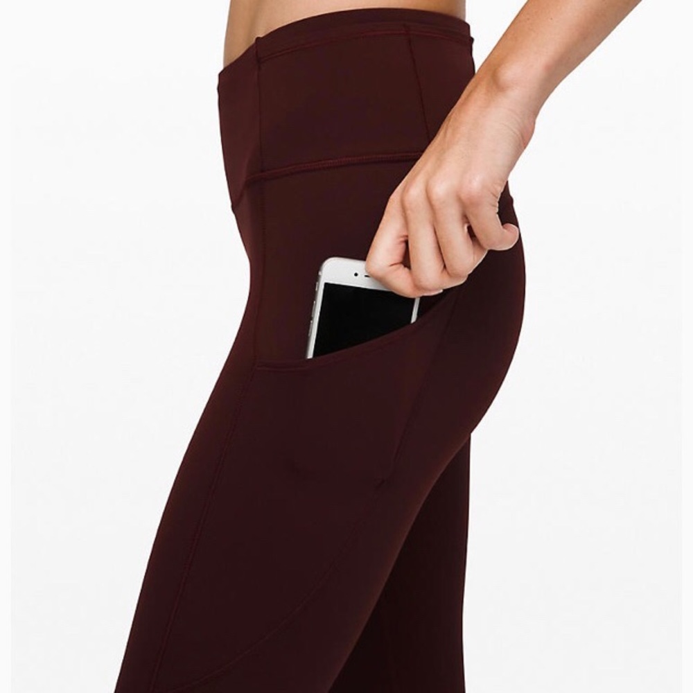 Lululemon fast and free tights maroon 28” length